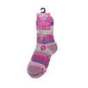 Girls Stripe Cosy Socks With Gripper And Ribbon (Pack of 12)