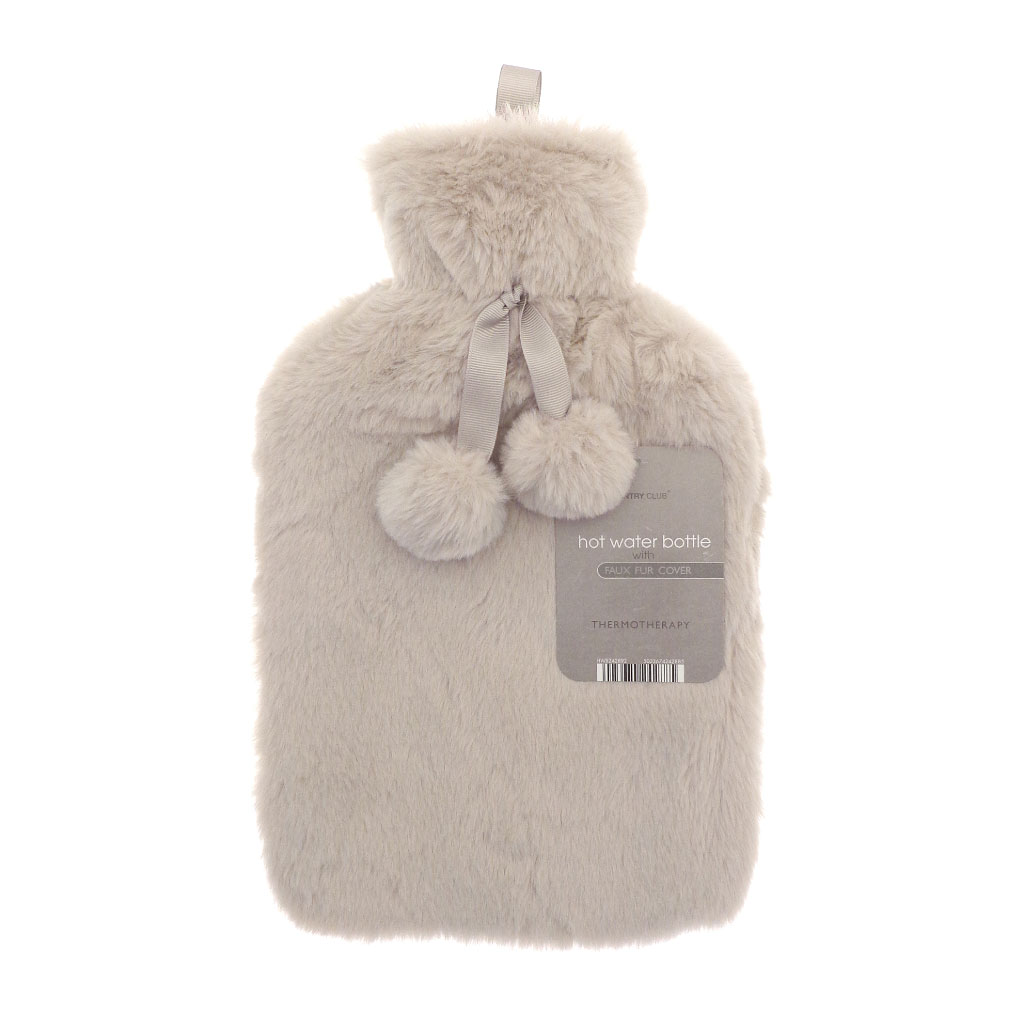 Faux Fur Hot Water Bottle - Assorted Colours & Designs (Pack of 24)