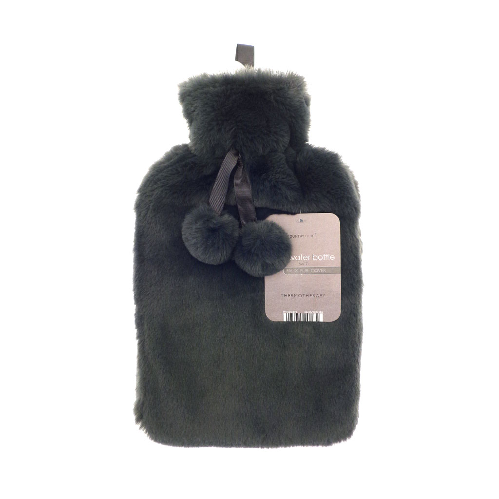 Faux Fur Hot Water Bottle - Assorted Colours & Designs (Pack of 24)