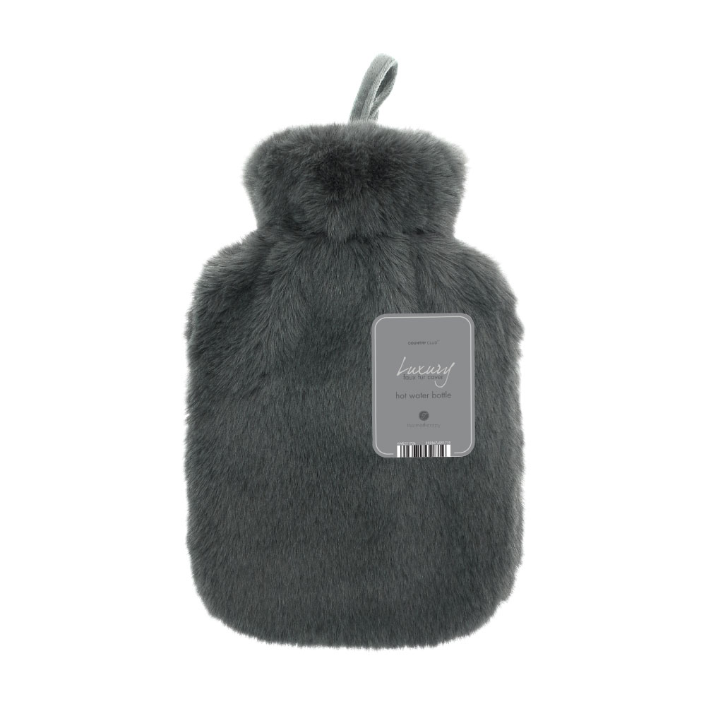 Hot Water Bottle with Luxury Faux Fur Cover