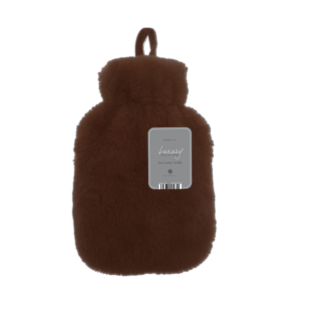 Hot Water Bottle with Luxury Faux Fur Cover