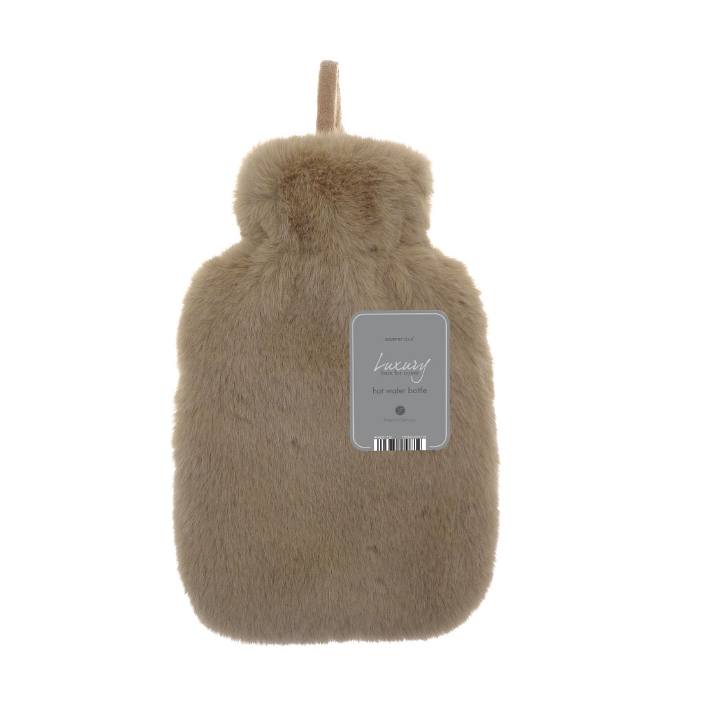 Hot Water Bottle with Luxury Faux Fur Cover