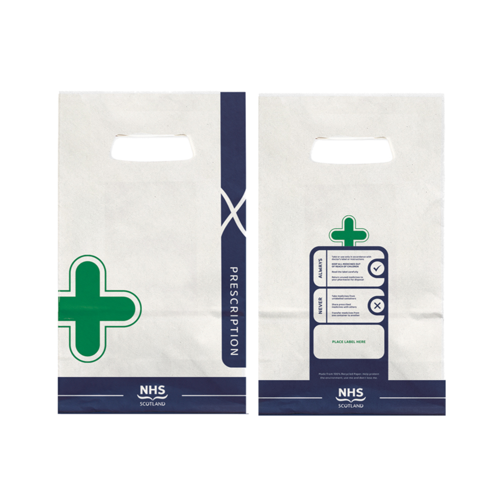 Scottish NHS prescription carrier bags 