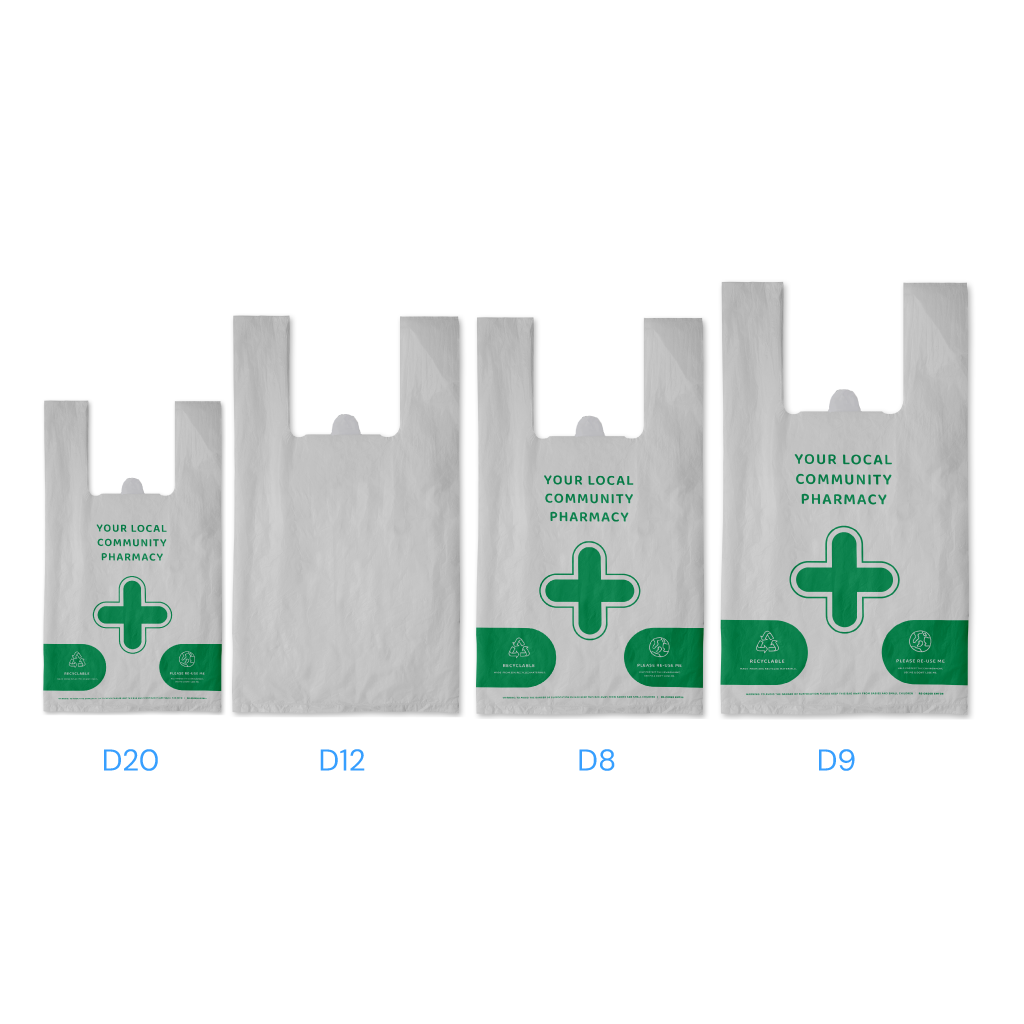 White vest carrier bags - medium