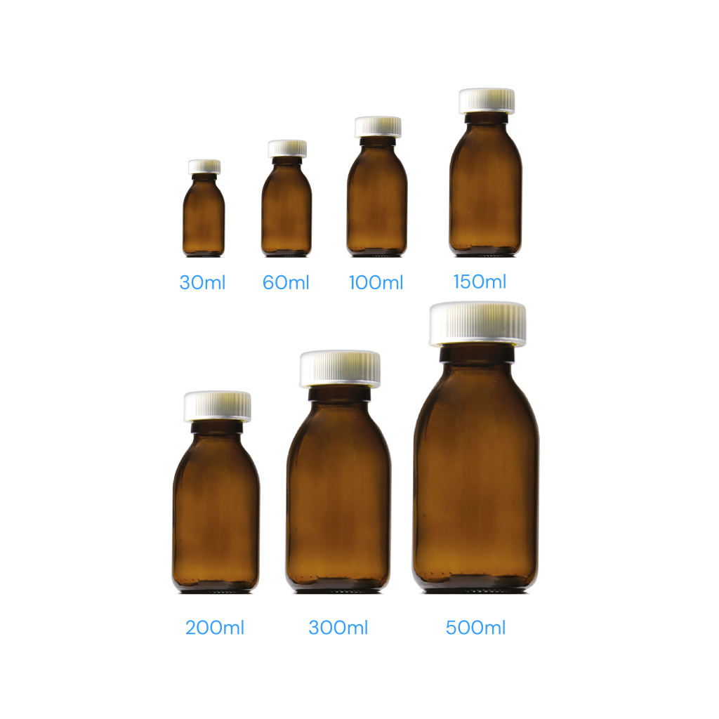 100ml Precapped Round Glass Bottles