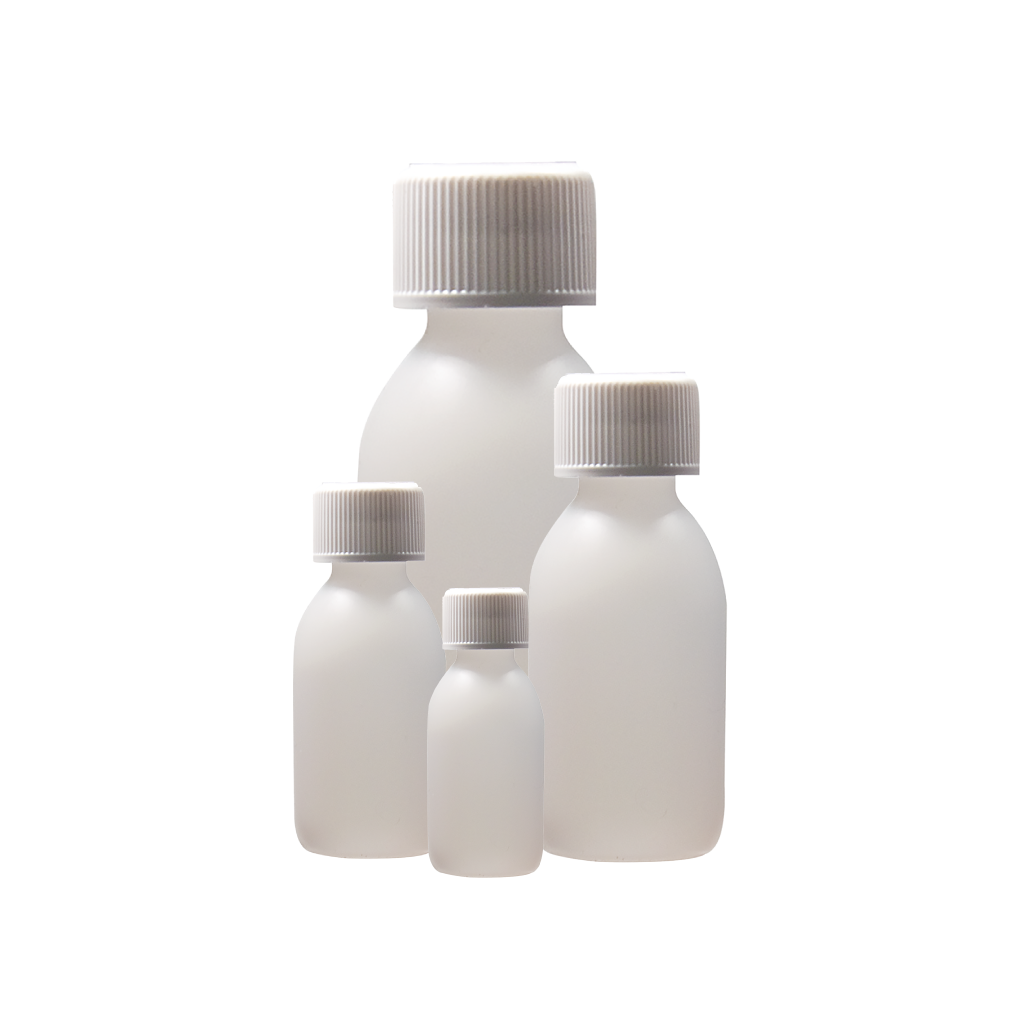 60ml Natural HDPE Capped Round Bottle