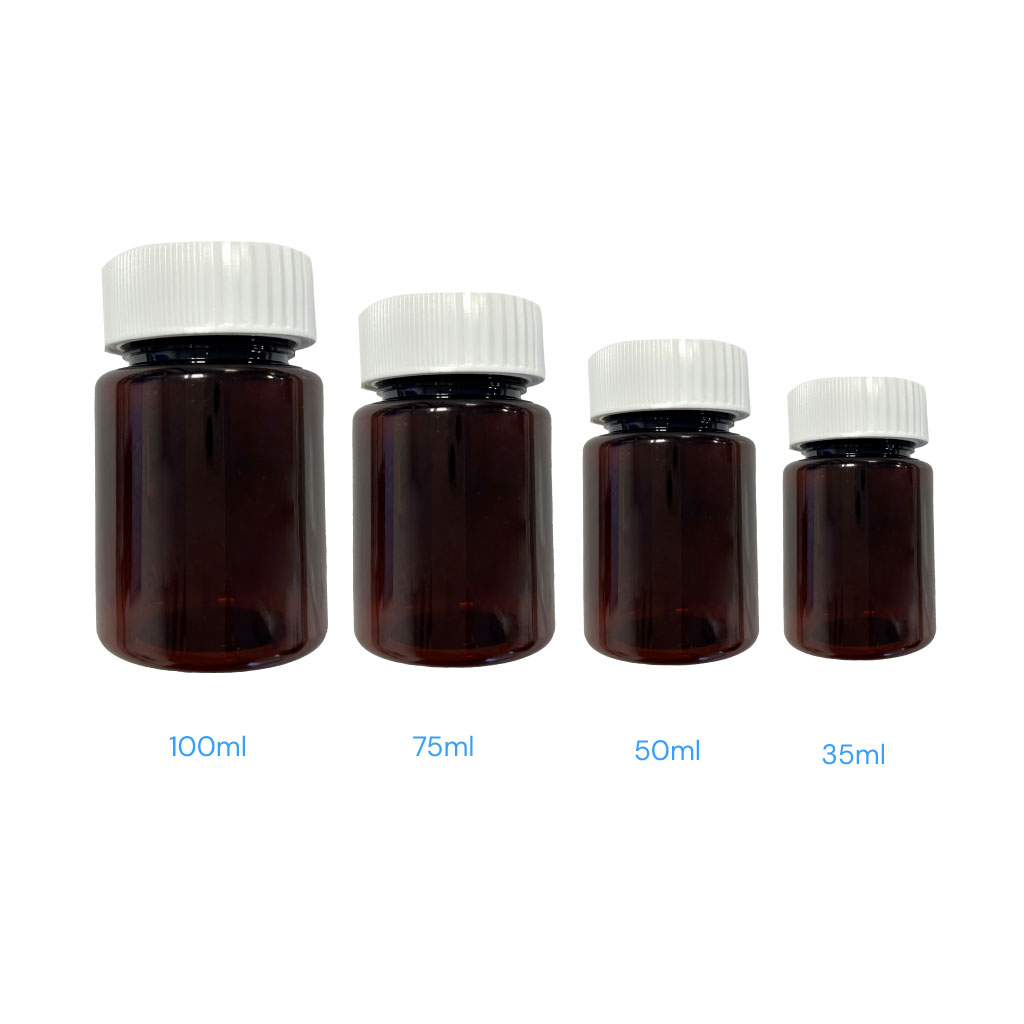 50ml Precapped PET Round Tablet Bottles