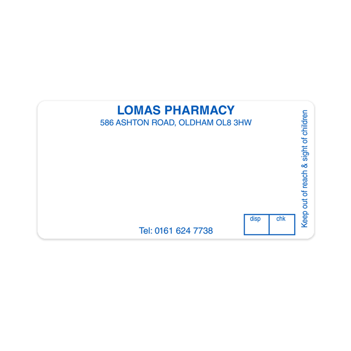 Lomas Pharmacy Labels PET007