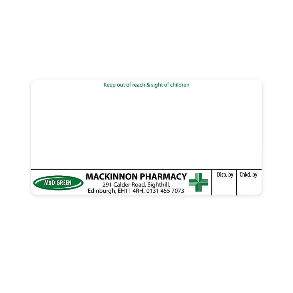 M&D Green Mackinnon Pharmacy Labels