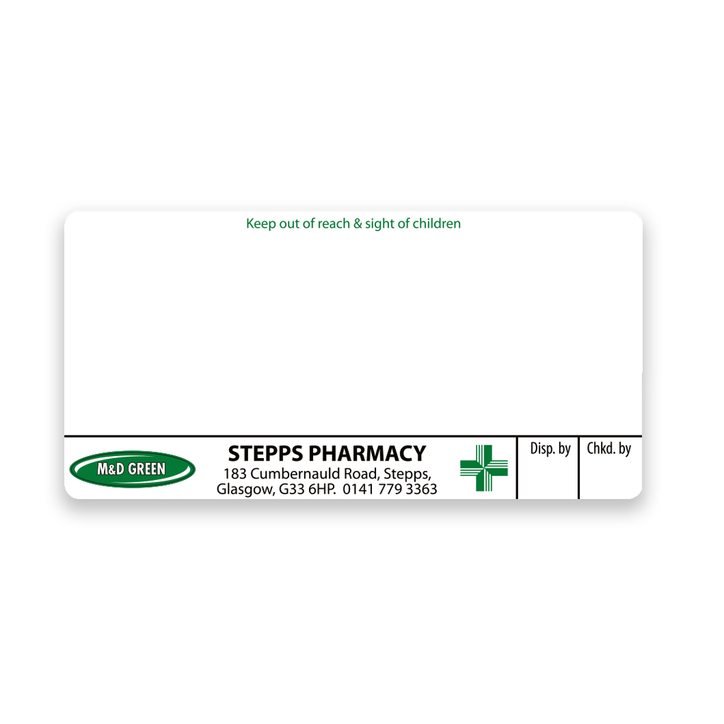[EMT4400] M&D Green Stepps Pharmacy Labels