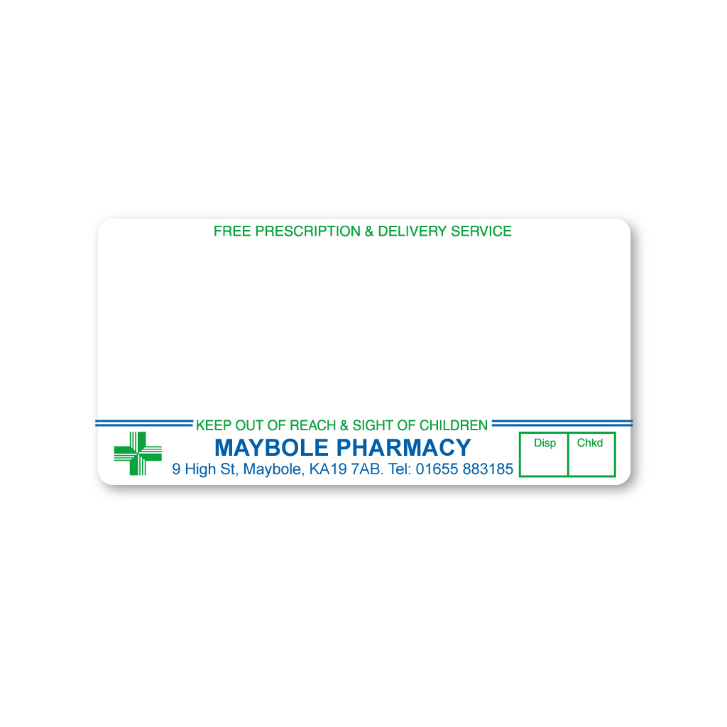 Maybole Pharmacy Labels