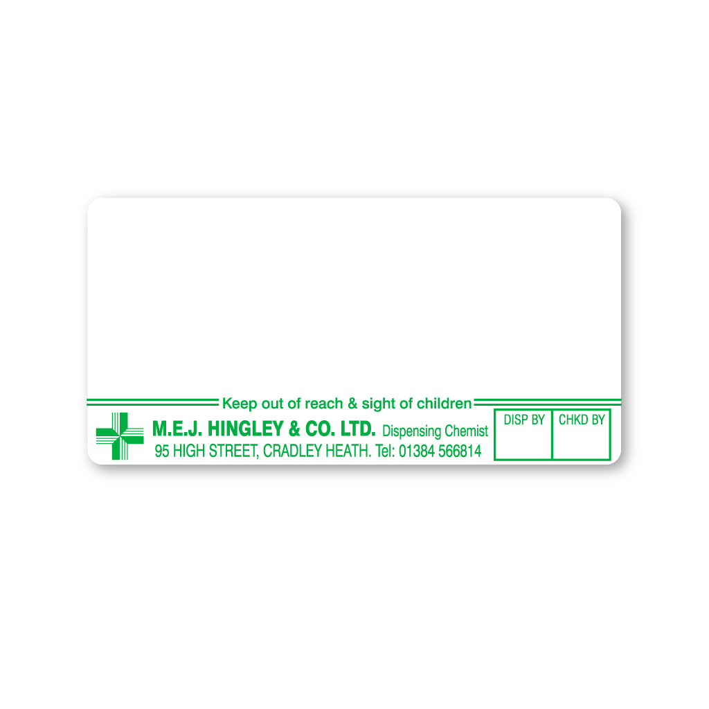 [AZEMT3070] MEJ Hingley & CO (95 High Street) Pharmacy Label