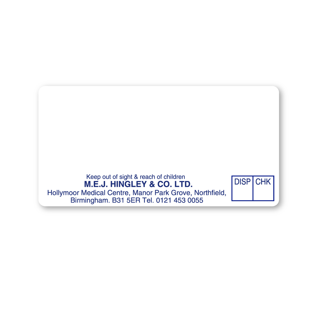 [AZEMT2701] MEJ Hingley & CO (Northfield) Pharmacy Labels