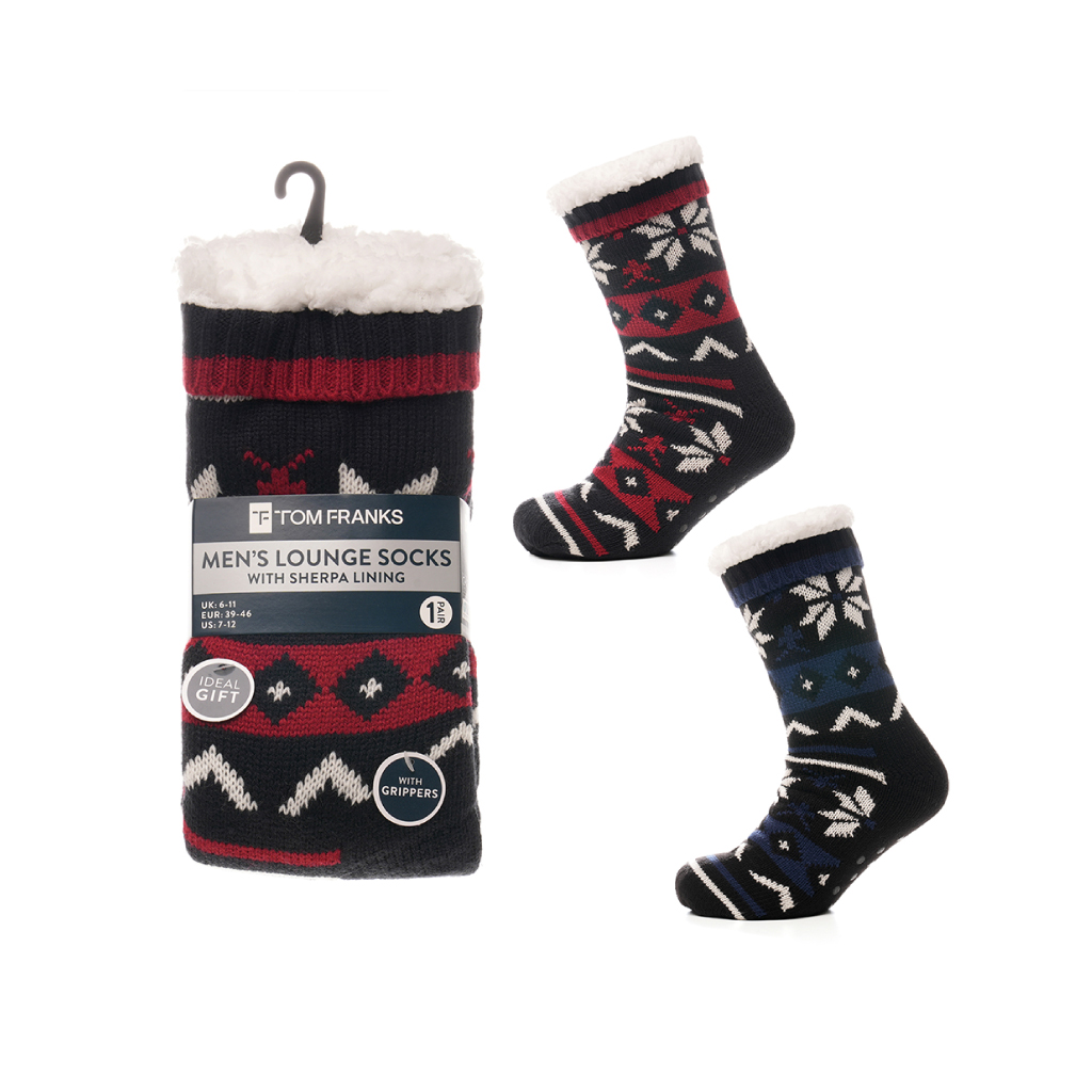 [SK1127A] Mens Fairisle Slipper Socks