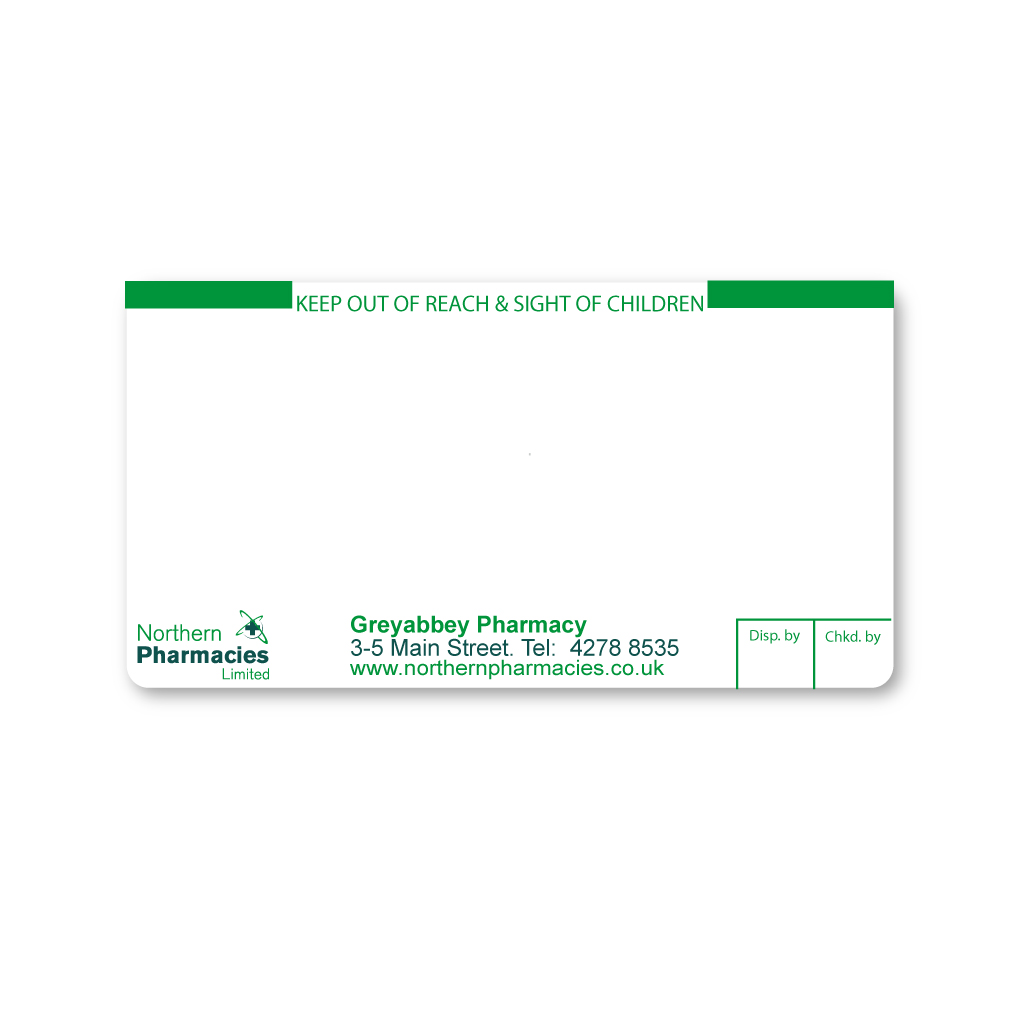 Northern Pharmacy Labels Greyabbey 