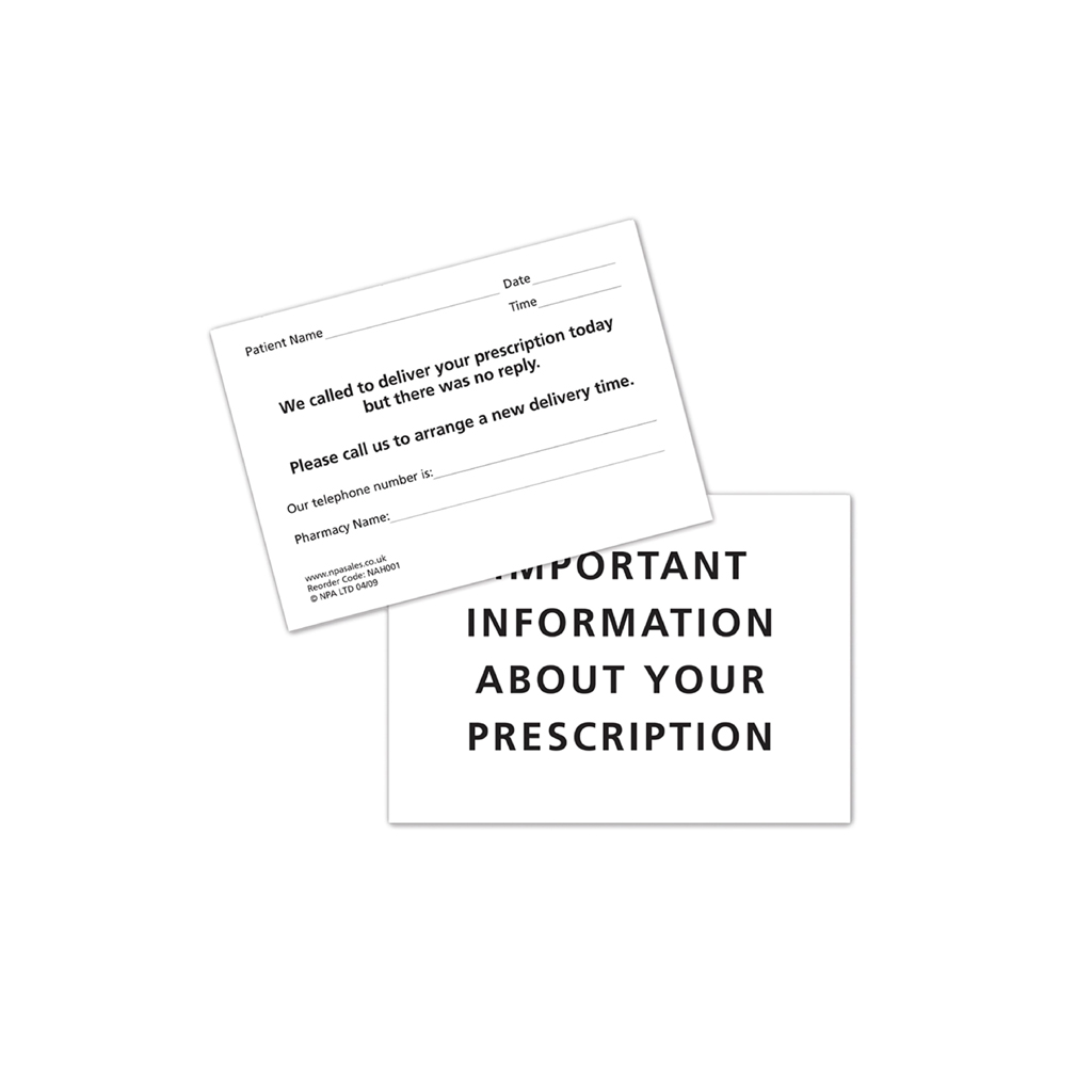 [NAH001] Not At Home Cards Delivery Service