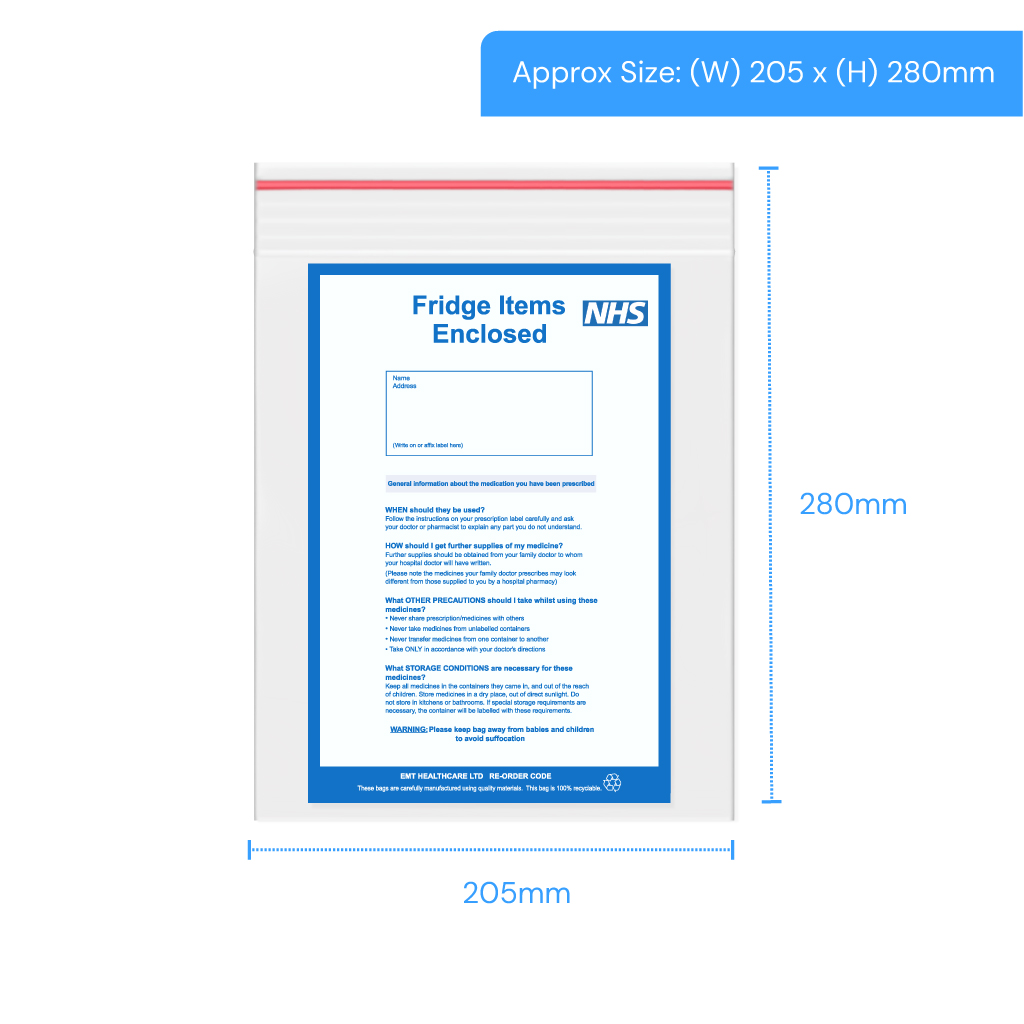 Polygrip Self Seal Fridge Bags 205x280mm+75mm