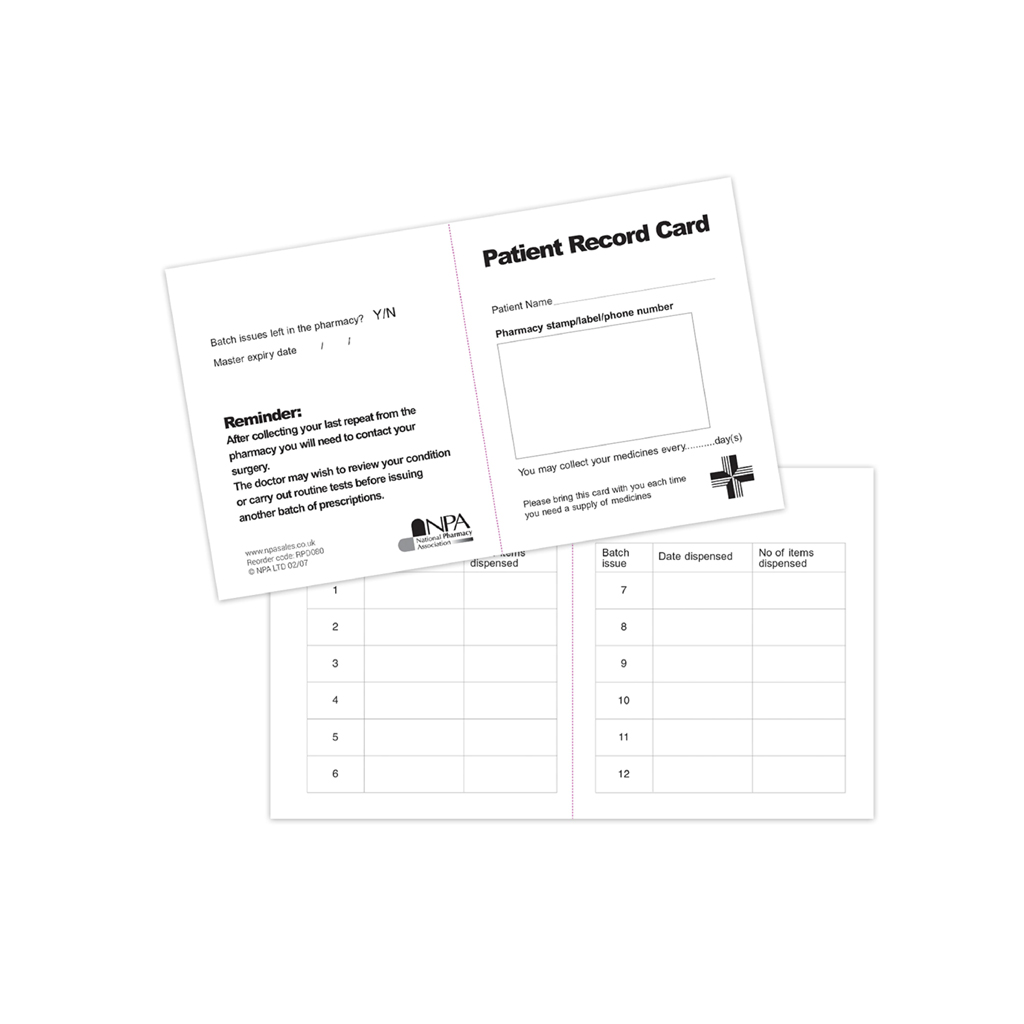 Patient Record Card/GP Reminder Pack