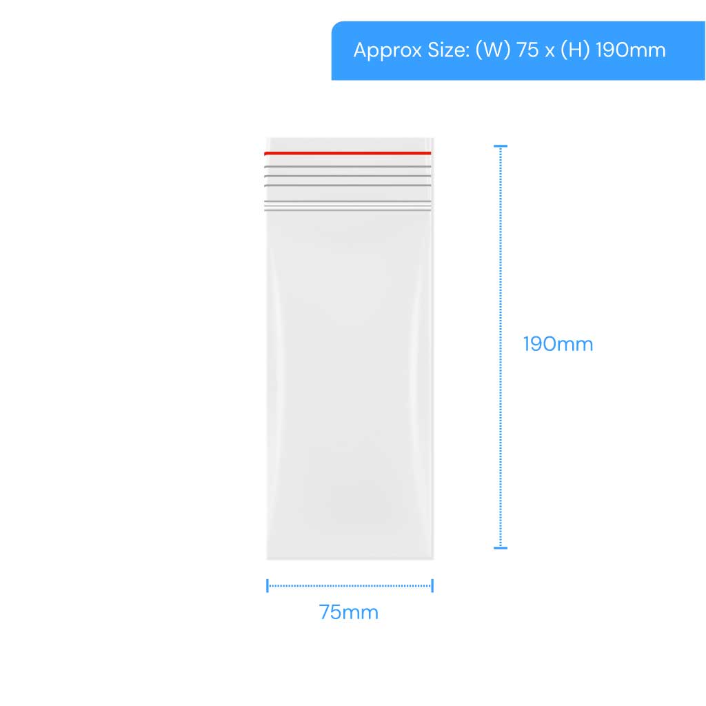 [LGRP090] Polygrip Self Seal Bags 75x190mm 