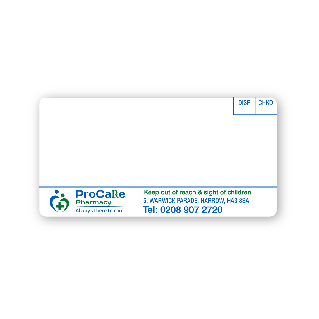[AZEMT3714] Procare Pharmacy Labels (5 Warwick Parade)