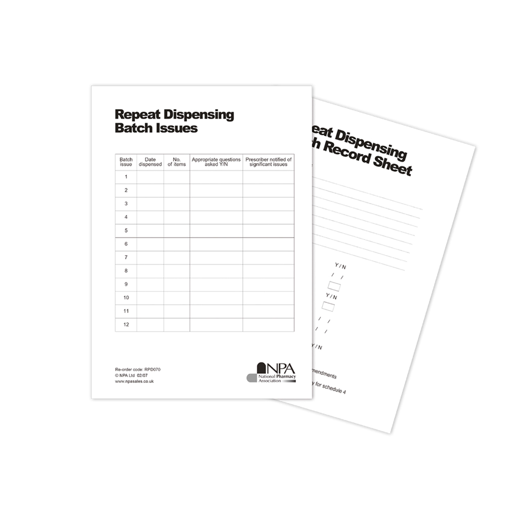 [RPD070] Repeat Dispensing Record Pads Pack of 2