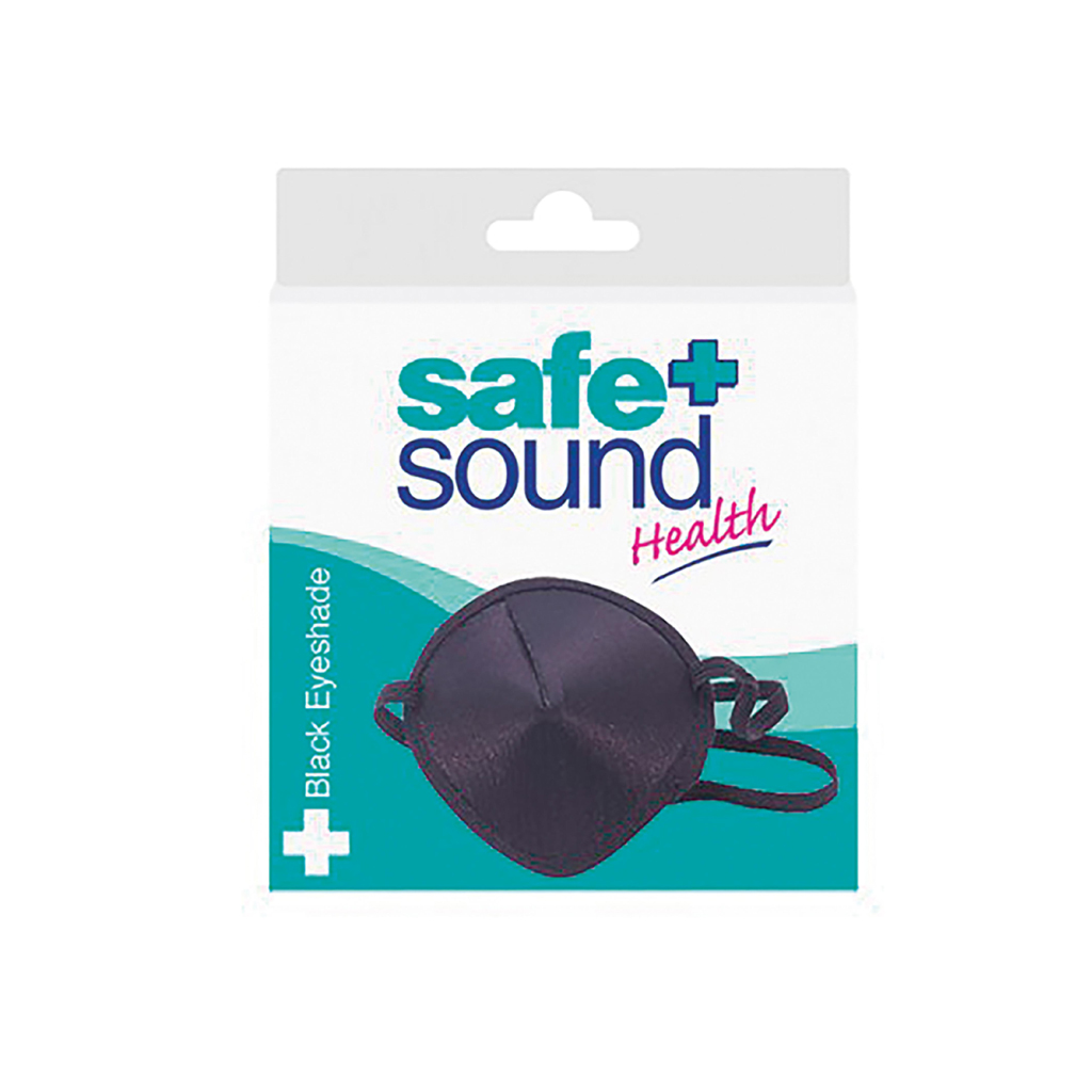 Safe & Sound Black Eyeshade – Reusable Eye Cover for Sleep or Recovery