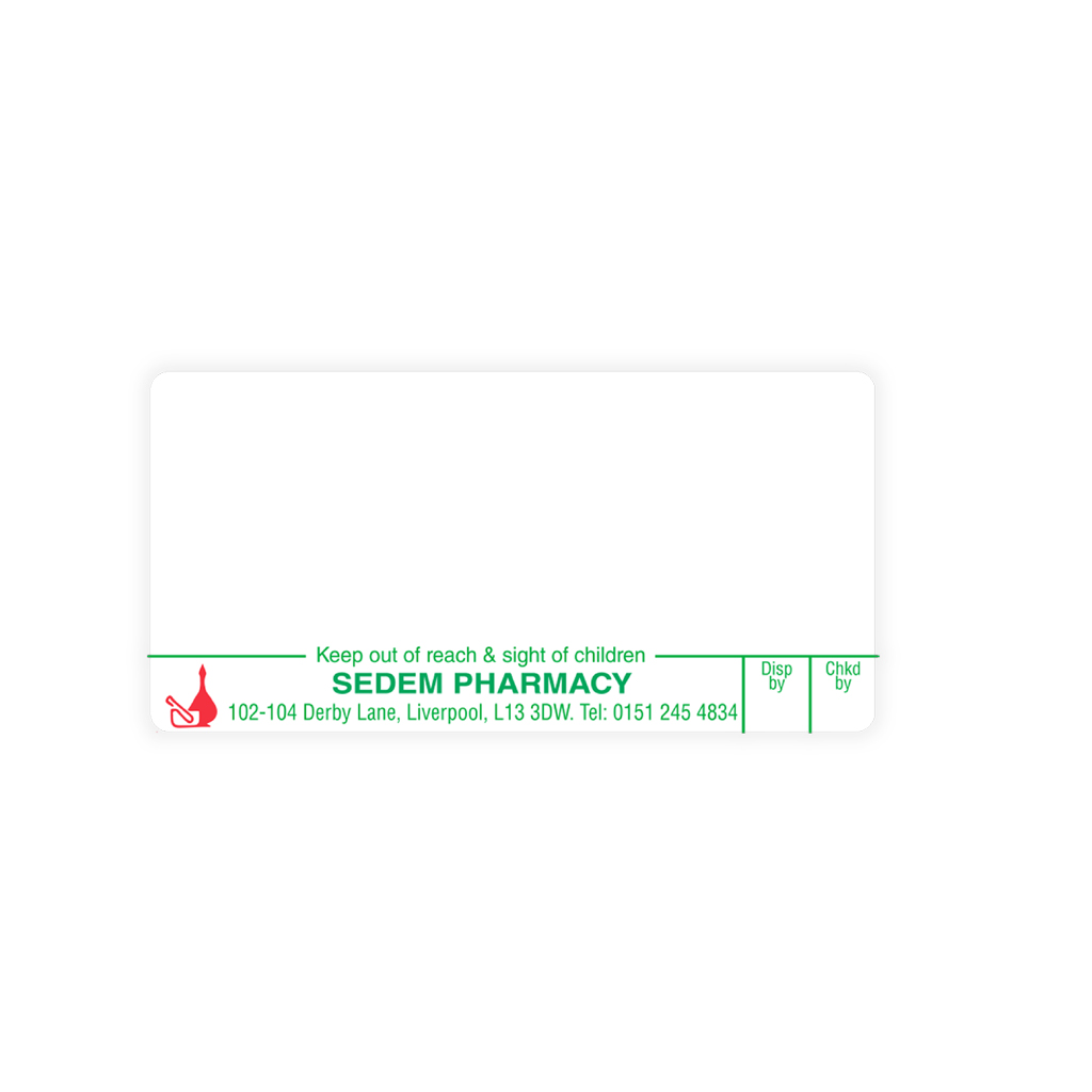 Sedem Pharmacy Labels Derby Lane