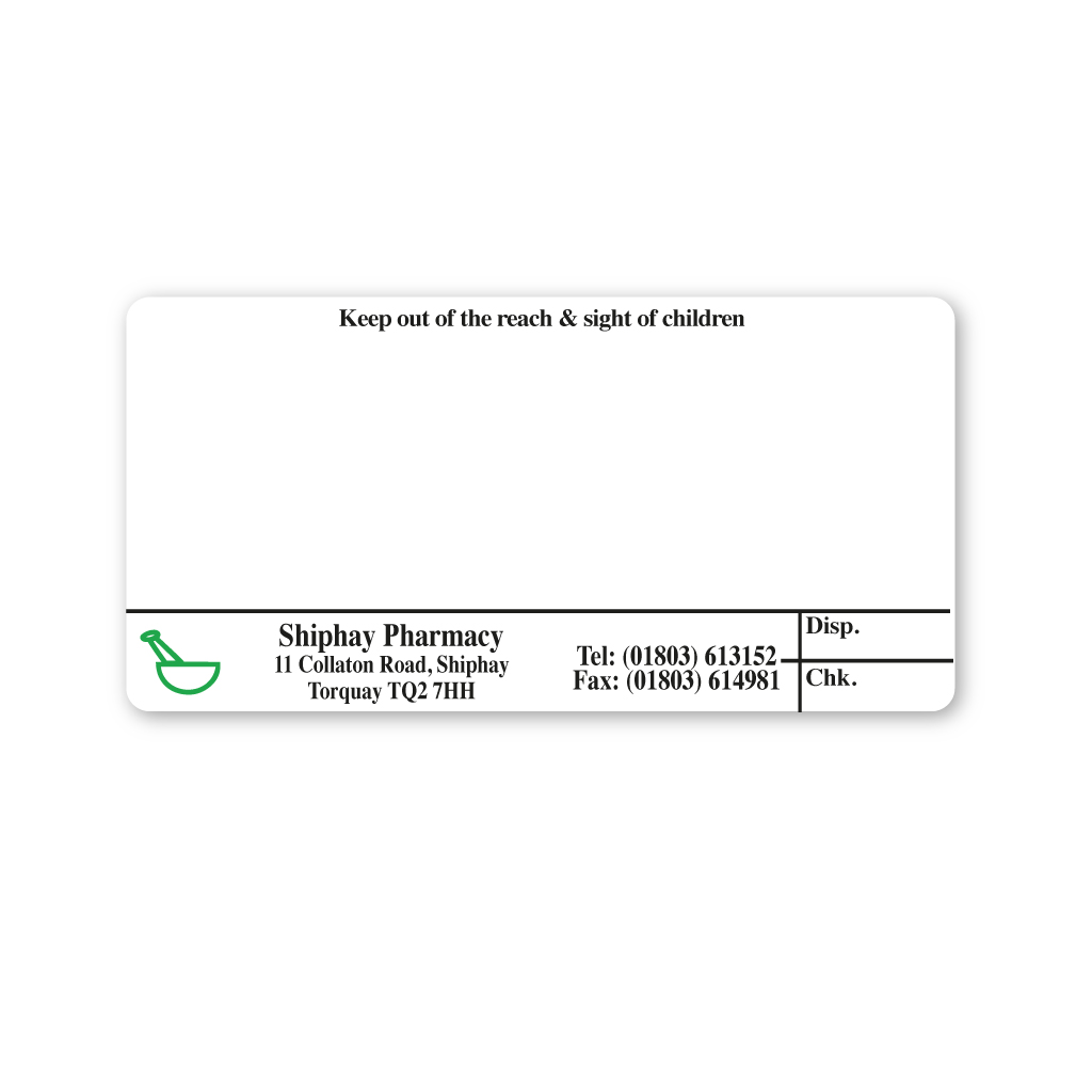 [EMT307] The Pharmacy Shiphay Chemist Labels 