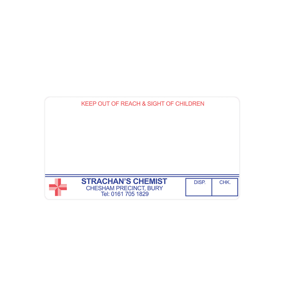 Strachans Bury Dispensing Labels