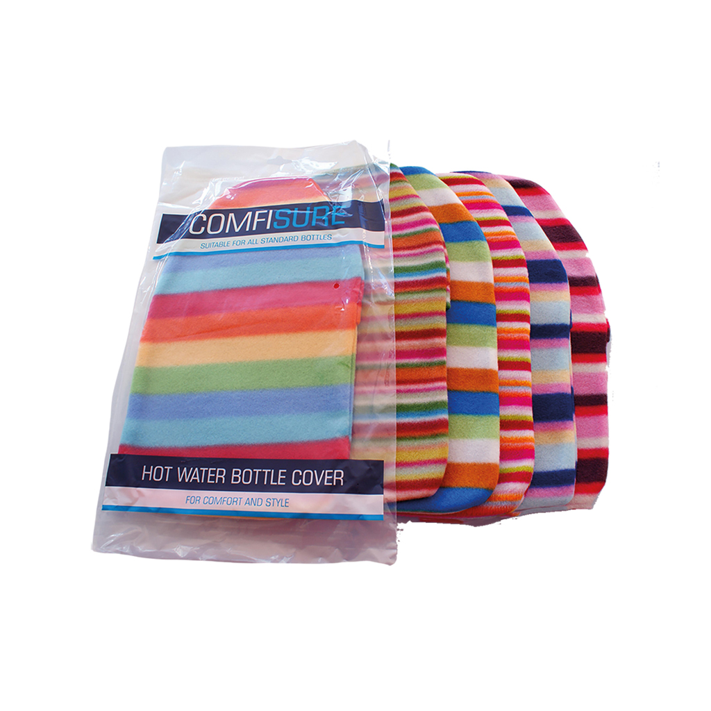[CS18710] Striped Fleece Fabric Hot Water Bottle Covers