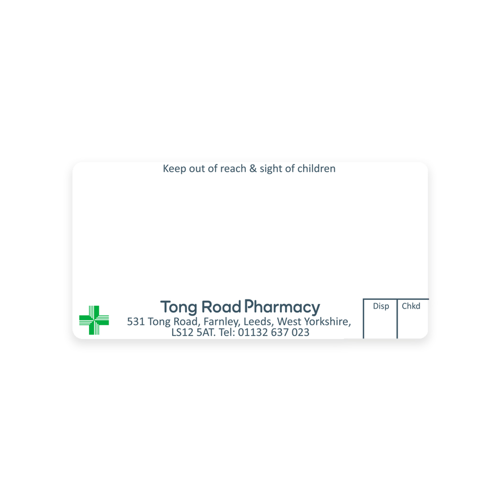 Tong Road Pharmacy Labels