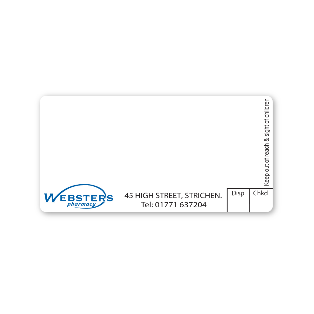 [EMT466] Websters Strichen Pharmacy Labels
