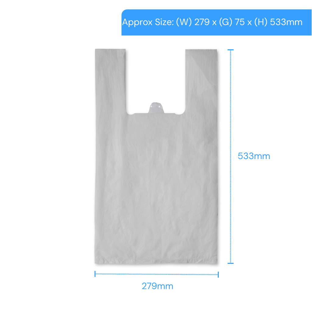 White vest carrier bags - medium