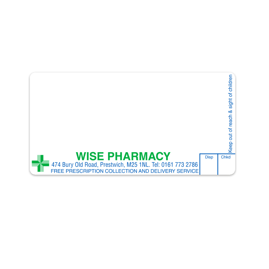 Wise Group Bury Old Road Pharmacy Labels