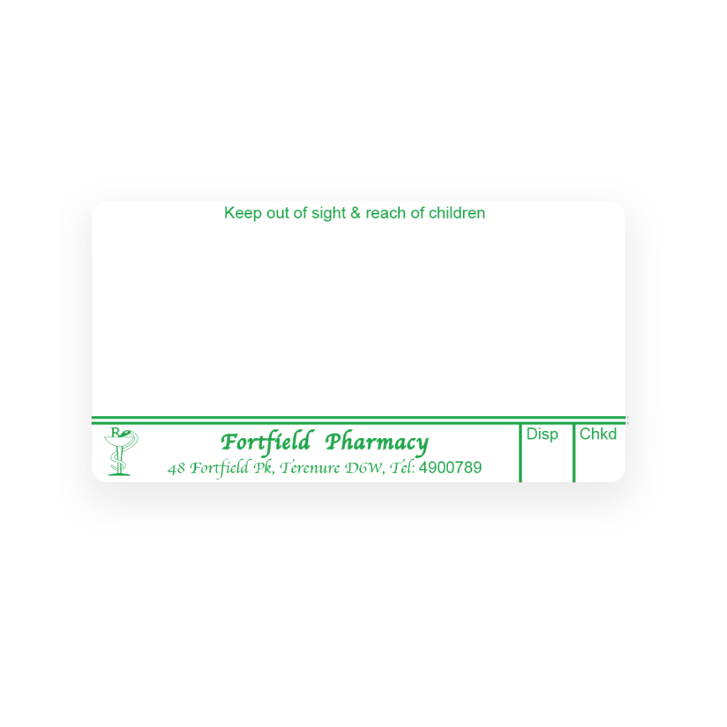 Fortfield Pharmacy - Liam Skelly Labels