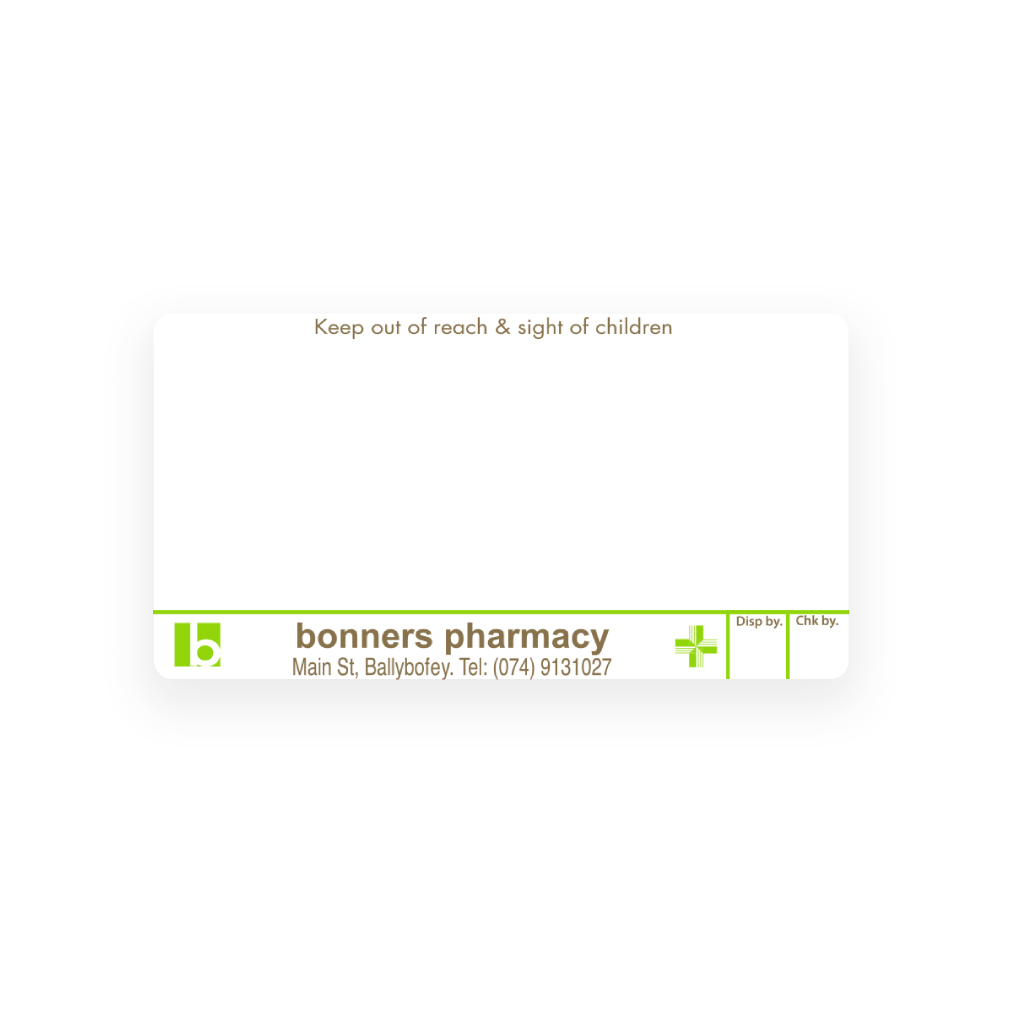 [EMTLS4688] Bonners Pharmacy Liam Skelly Labels