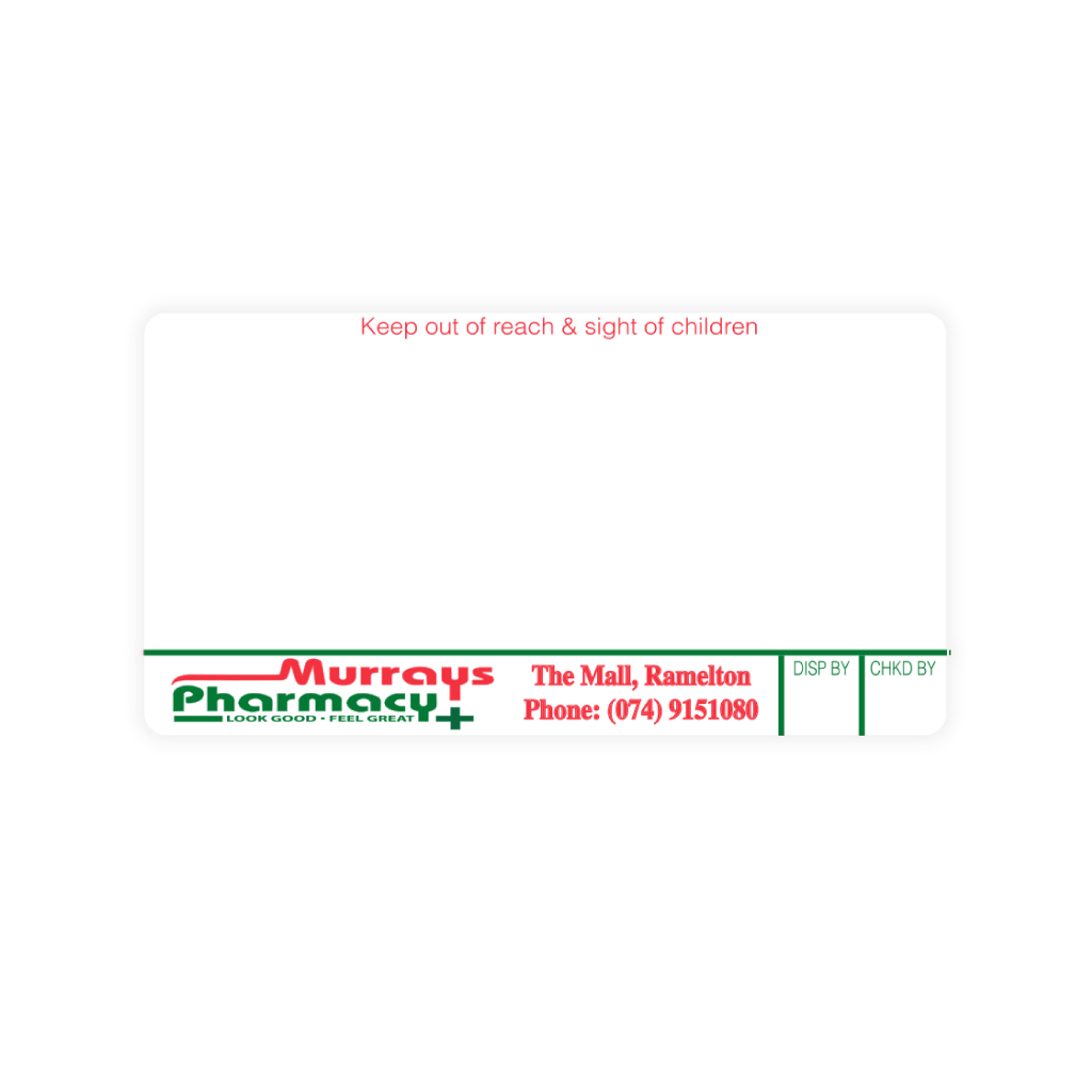 Murrays Pharmacy Labels   Liam Skelly 