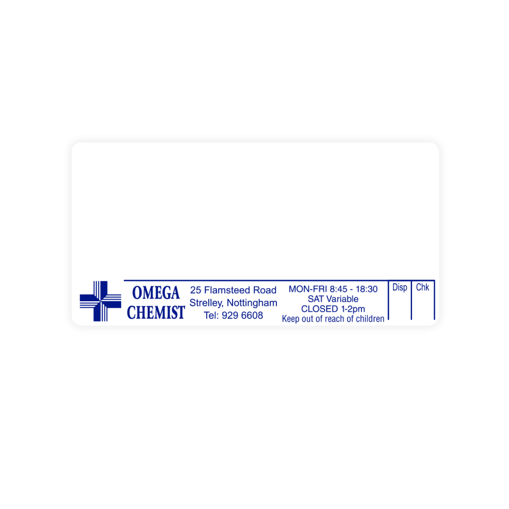 Omega Chemist Pharmacy Labels 