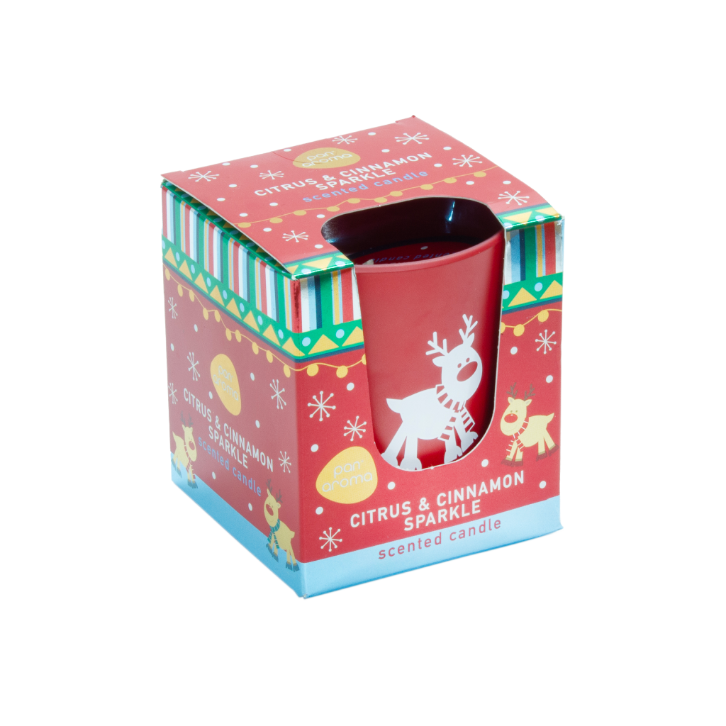 [PAN0748] Glass Candle   Citrus and Cinnamon Sparkle 100g 