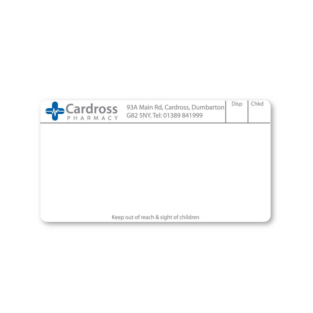 Cardross Pharmacy Labels