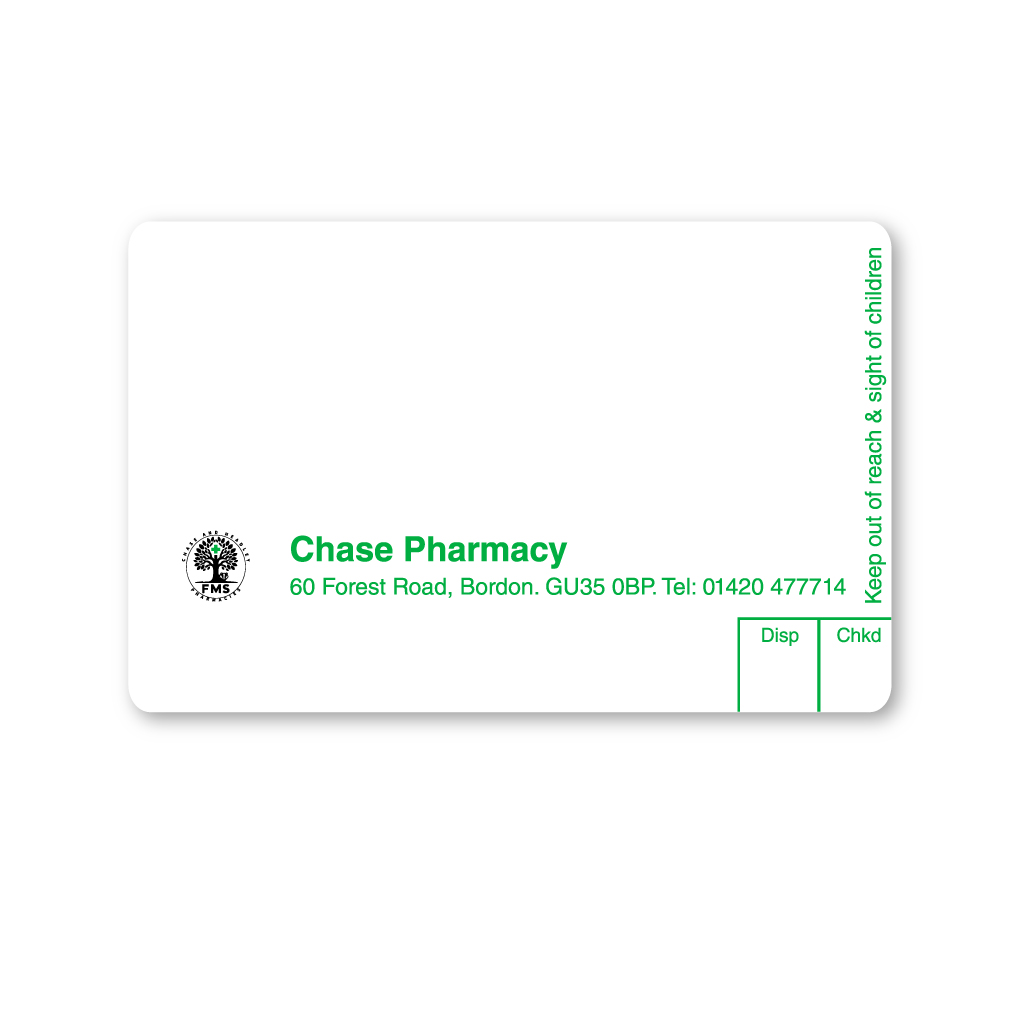 Chase Pharmacy Labels