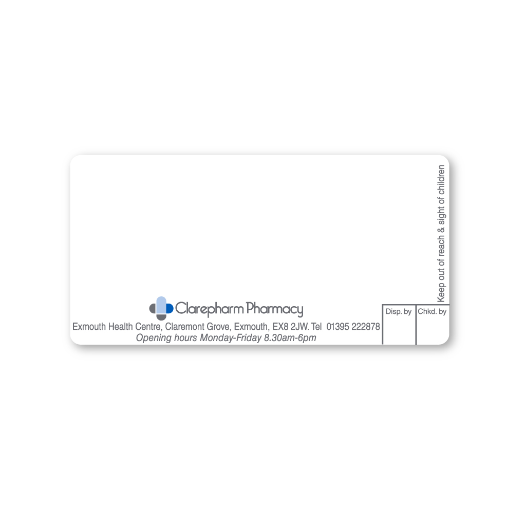 ClarePharm Pharmacy Labels (EX8 2JW) 