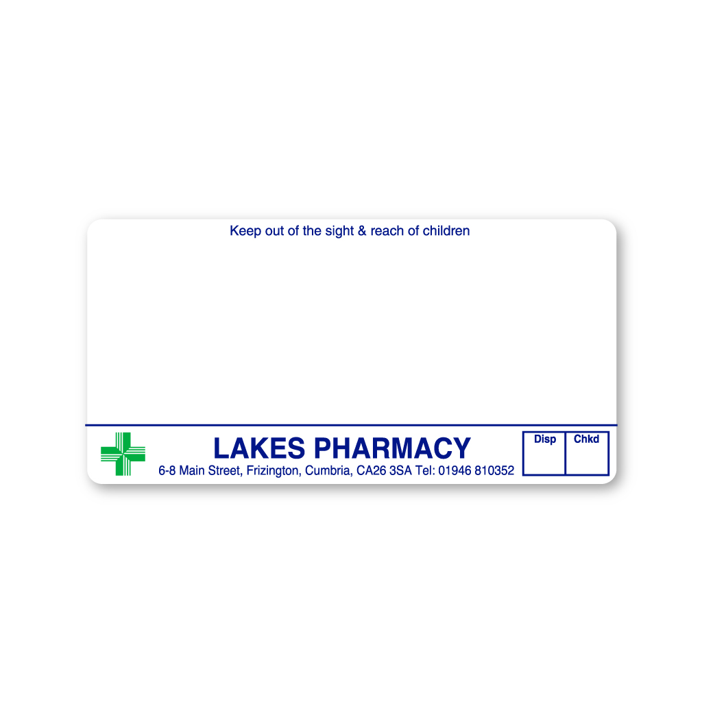 Lakes Pharmacy Labels