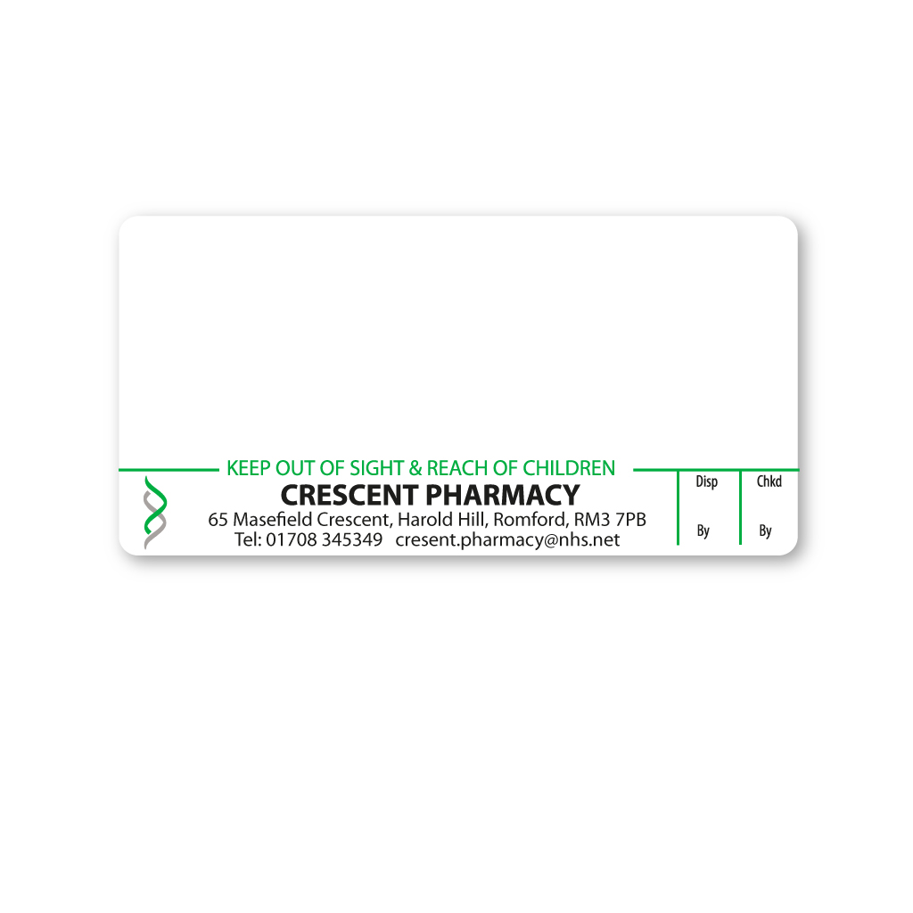 [EMT4830] Crescent (Romford) Pharmacy Labels