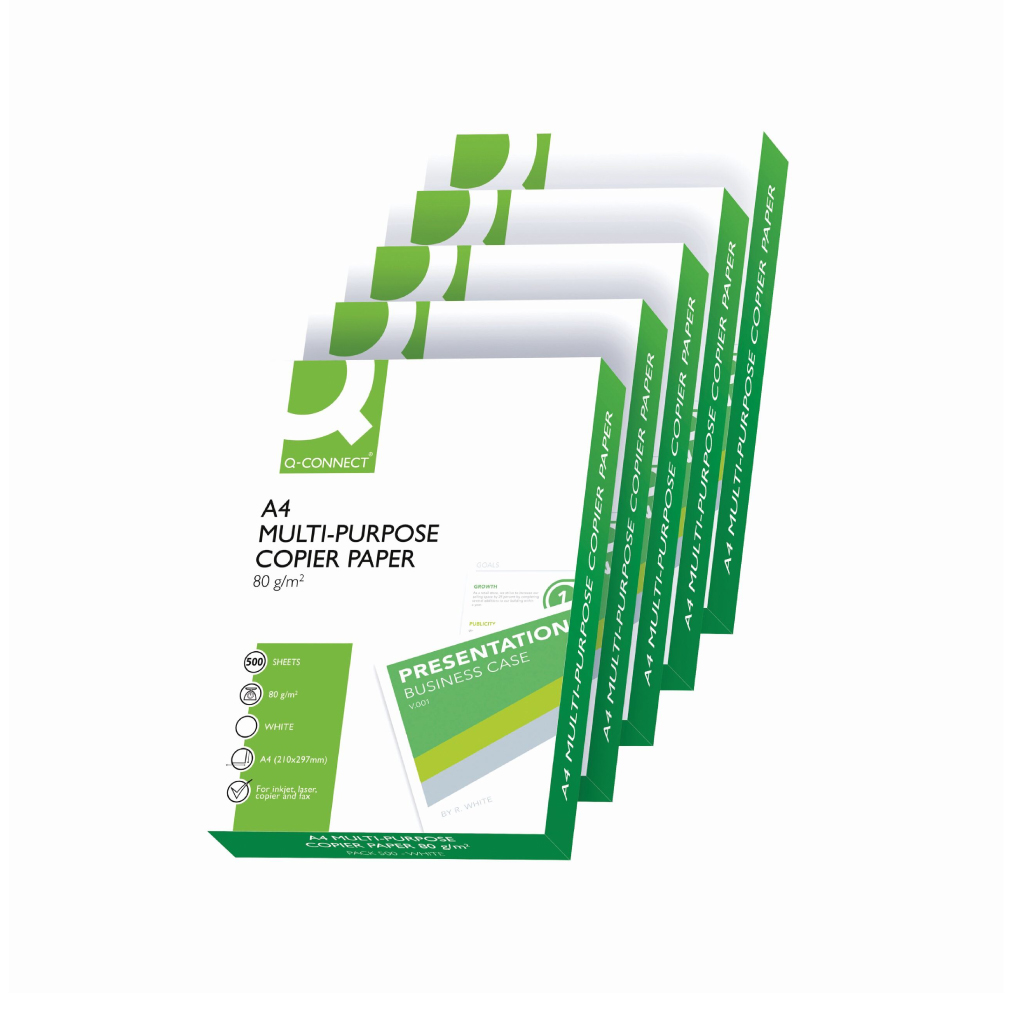 A4 Q-Connect White Copier Paper 5 ream 