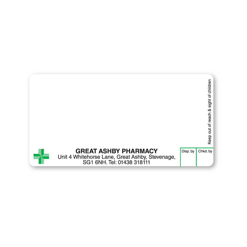 Great Ashby Pharmacy Labels