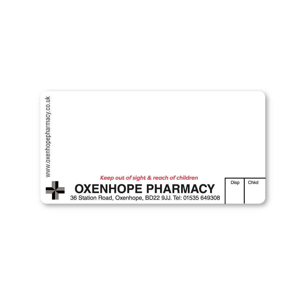 Oxenhope Pharmacy Labels