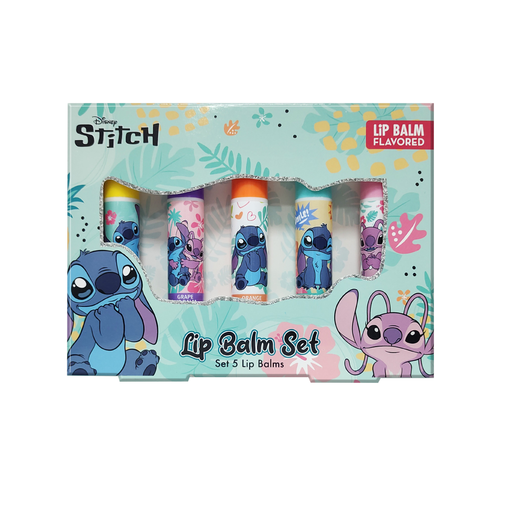 Disney Stitch Lip Balm Set 5 Pack Tropical Flavoured Collection