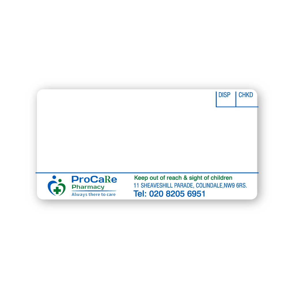 [EMT4907] Procare Pharmacy Labels (11 Sheaveshill Parade)