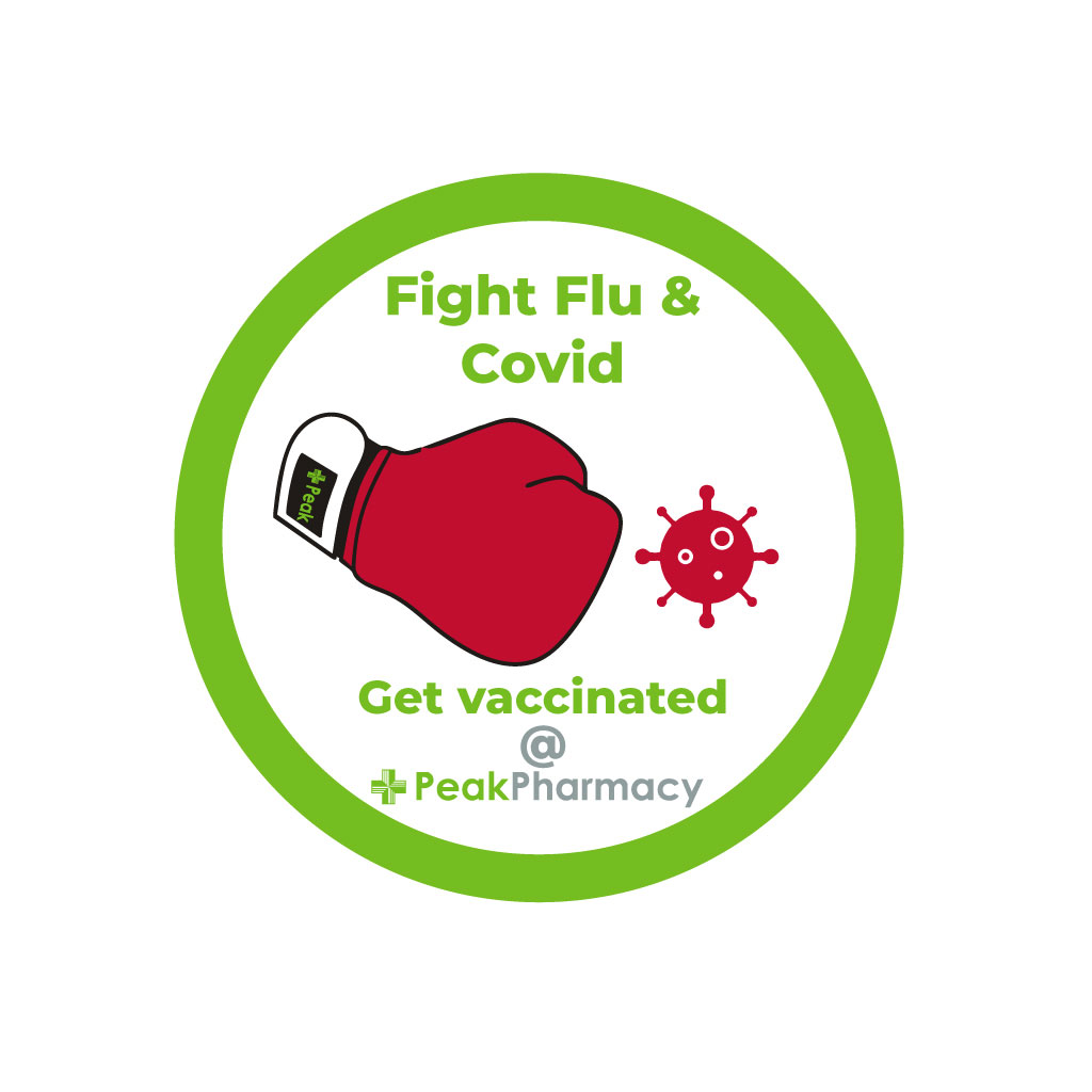 Peak Pharmacy Fight Flu & Covid Alert Labels